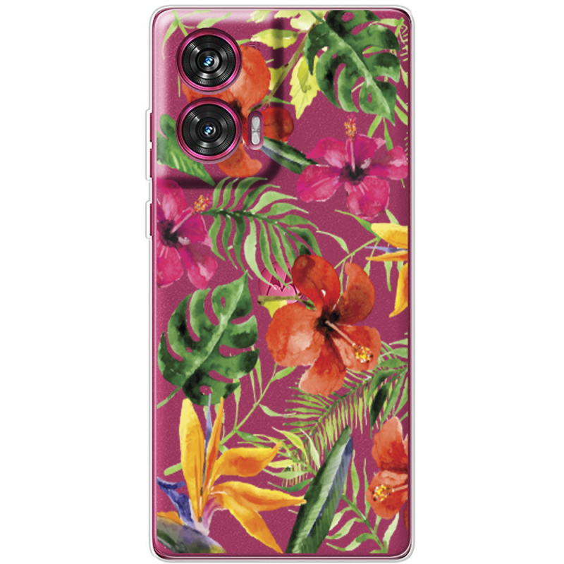 Прозрачный чехол BoxFace Motorola Edge 50 Fusion Tropical Flowers