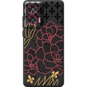 Черный чехол BoxFace Motorola Edge 50 Fusion FranceFlowers