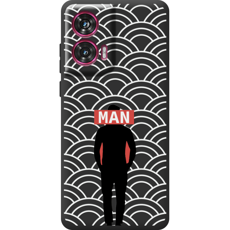 Черный чехол BoxFace Motorola Edge 50 Fusion Man Pattern