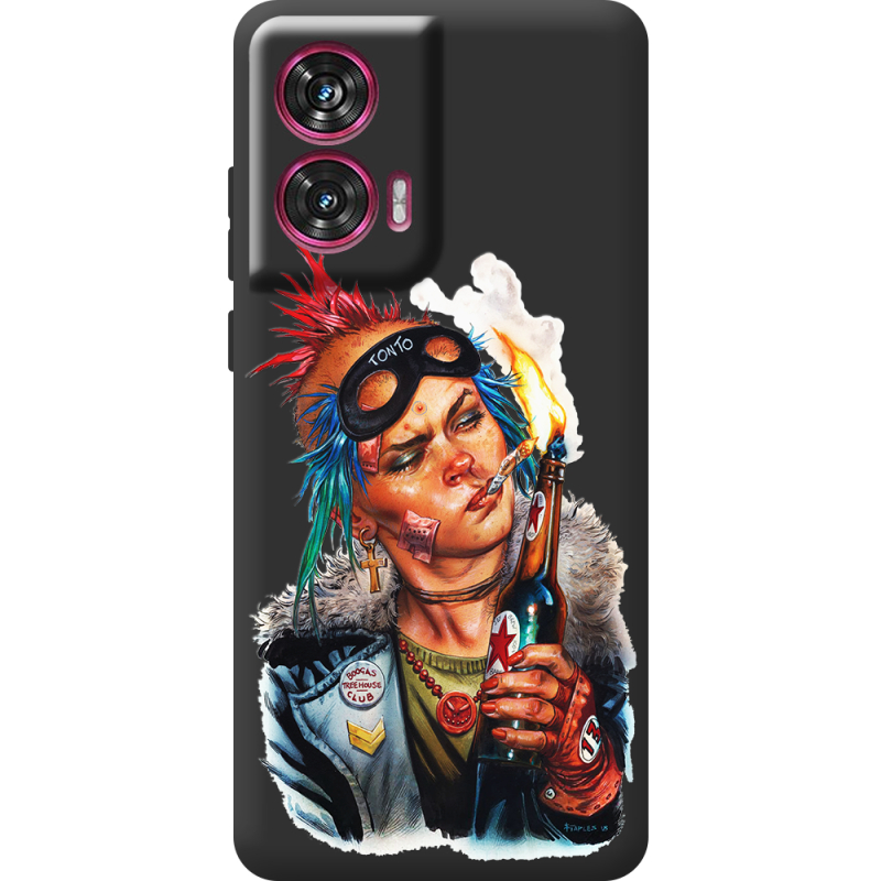 Черный чехол BoxFace Motorola Edge 50 Fusion Tanker Girl