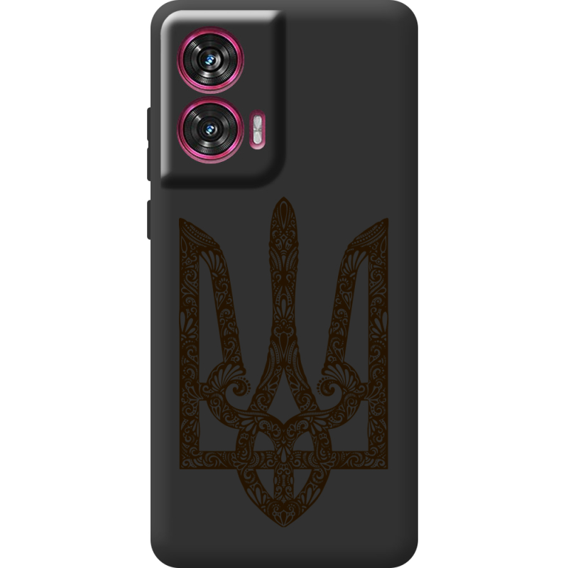 Черный чехол BoxFace Motorola Edge 50 Fusion Ukrainian Trident