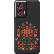 Черный чехол BoxFace Motorola Edge 50 Fusion Ukrainian Ornament