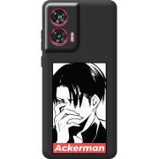 Черный чехол BoxFace Motorola Edge 50 Fusion Attack On Titan - Ackerman