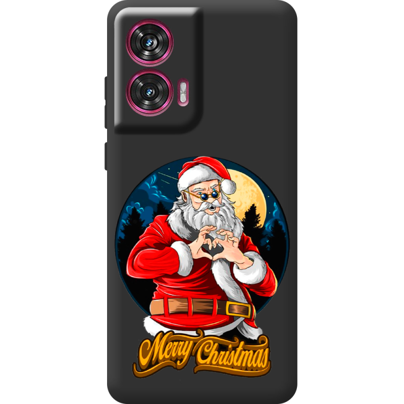 Черный чехол BoxFace Motorola Edge 50 Fusion Cool Santa