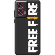 Черный чехол BoxFace Motorola Edge 50 Fusion Free Fire White Logo