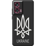 Черный чехол BoxFace Motorola Edge 50 Fusion Тризуб монограмма ukraine