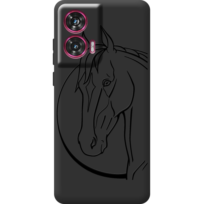 Черный чехол BoxFace Motorola Edge 50 Fusion Horse