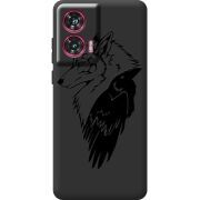 Черный чехол BoxFace Motorola Edge 50 Fusion Wolf and Raven