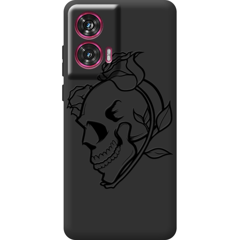 Черный чехол BoxFace Motorola Edge 50 Fusion Skull and Roses