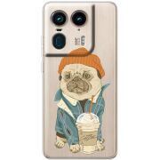 Прозрачный чехол BoxFace Motorola Edge 50 Ultra Dog Coffeeman