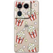 Прозрачный чехол BoxFace Motorola Edge 50 Ultra с 3D-глазками Popcorn