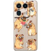 Прозрачный чехол BoxFace Motorola Edge 50 Ultra с 3D-глазками Pug