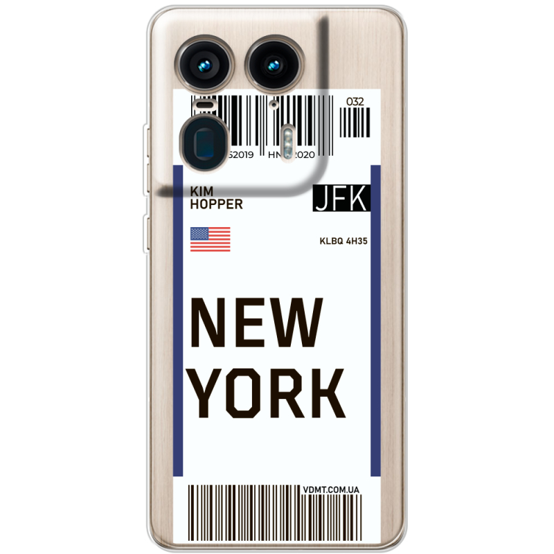 Прозрачный чехол BoxFace Motorola Edge 50 Ultra Ticket New York