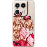 Прозрачный чехол BoxFace Motorola Edge 50 Ultra Mouse Girls