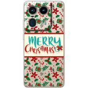 Прозрачный чехол BoxFace Motorola Edge 50 Ultra Vintage Christmas Pattern