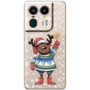 Прозрачный чехол BoxFace Motorola Edge 50 Ultra Christmas Deer with Snow