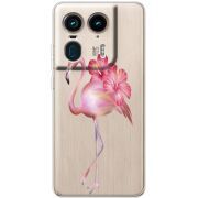 Прозрачный чехол BoxFace Motorola Edge 50 Ultra Floral Flamingo