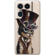 Прозрачный чехол BoxFace Motorola Edge 50 Ultra Steampunk Cat