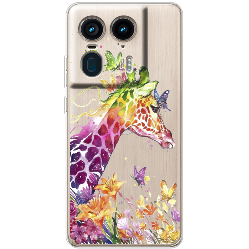 Прозрачный чехол BoxFace Motorola Edge 50 Ultra Colorful Giraffe