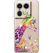 Прозрачный чехол BoxFace Motorola Edge 50 Ultra Colorful Giraffe