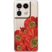 Прозрачный чехол BoxFace Motorola Edge 50 Ultra Red Poppies