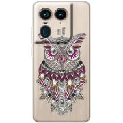 Чехол со стразами Motorola Edge 50 Ultra Owl