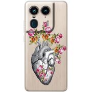 Чехол со стразами Motorola Edge 50 Ultra Heart