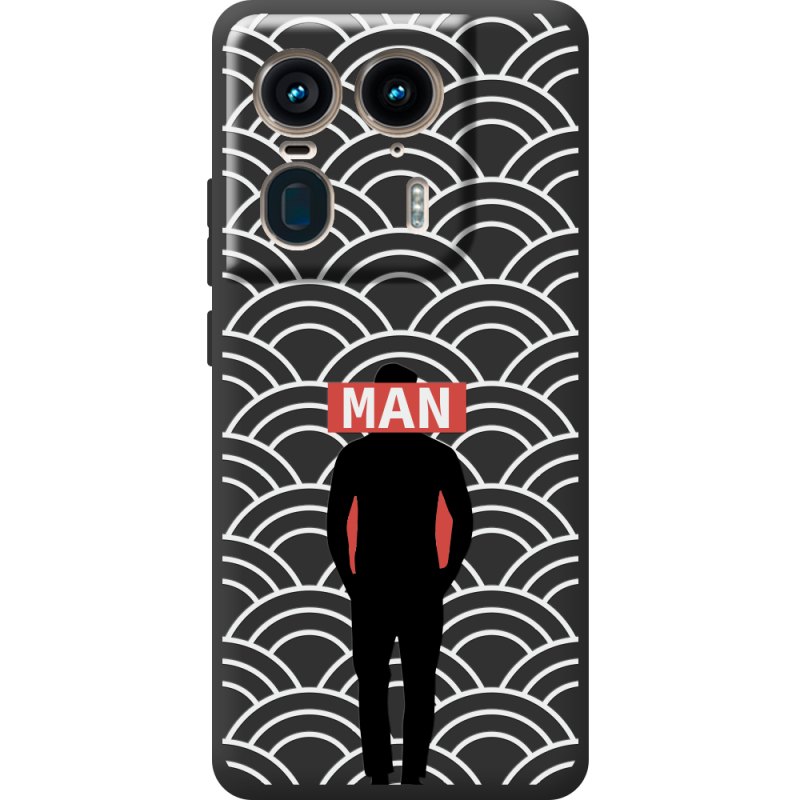 Черный чехол BoxFace Motorola Edge 50 Ultra Man Pattern