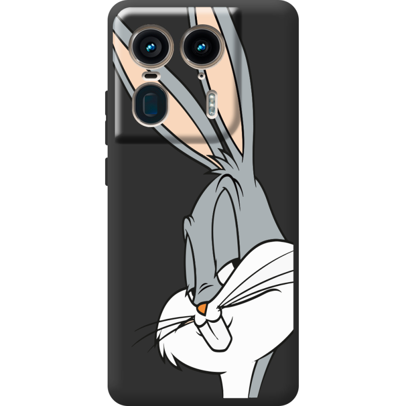 Черный чехол BoxFace Motorola Edge 50 Ultra Lucky Rabbit