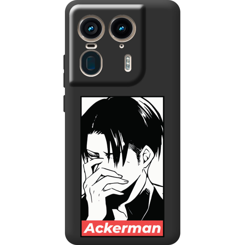 Черный чехол BoxFace Motorola Edge 50 Ultra Attack On Titan - Ackerman