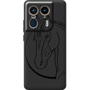 Черный чехол BoxFace Motorola Edge 50 Ultra Horse