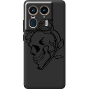 Черный чехол BoxFace Motorola Edge 50 Ultra Skull and Roses