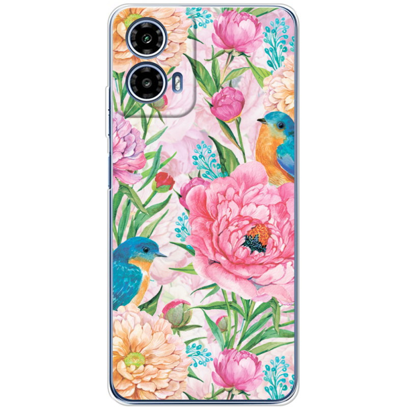 Чехол BoxFace Motorola G34 Birds in Flowers