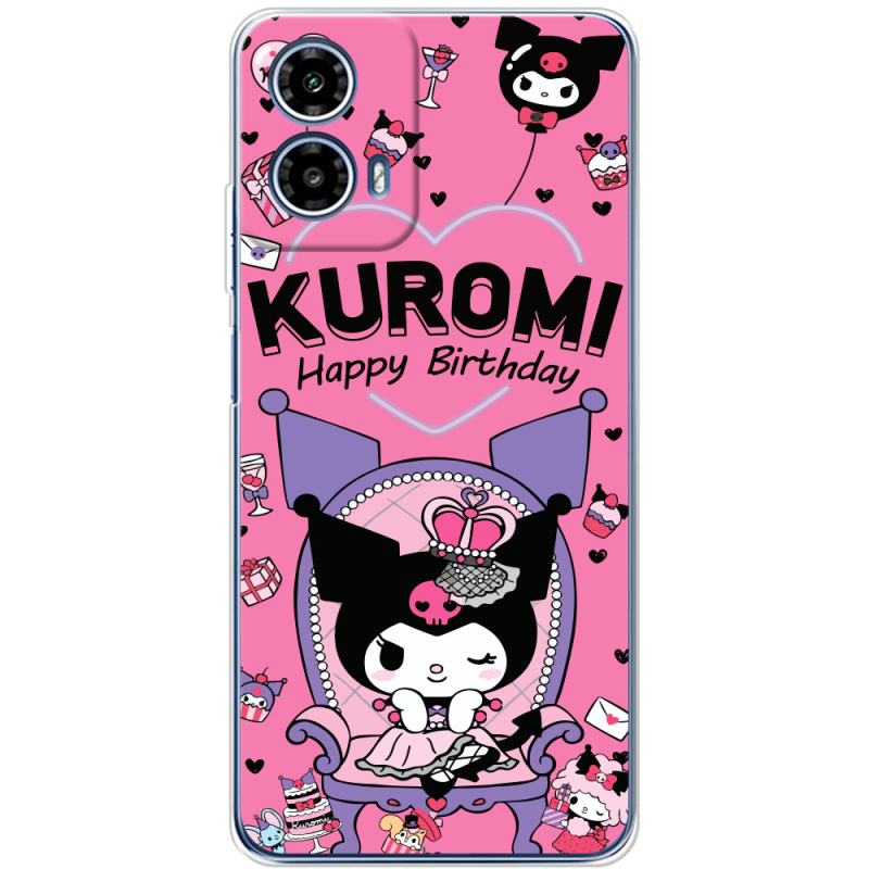 Чехол BoxFace Motorola G34 День народження Kuromi