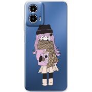 Прозрачный чехол BoxFace Motorola G34 Winter Morning Girl