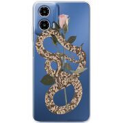 Прозрачный чехол BoxFace Motorola G34 Glamor Snake