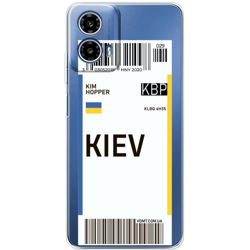 Прозрачный чехол BoxFace Motorola G34 Ticket Kiev