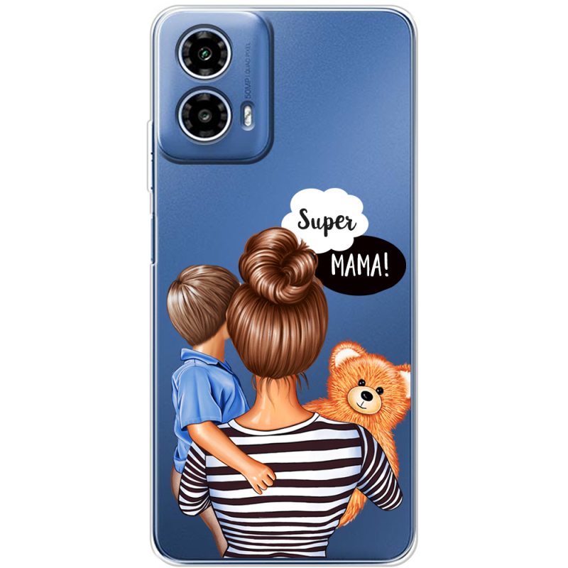 Прозрачный чехол BoxFace Motorola G34 Super Mama and Son