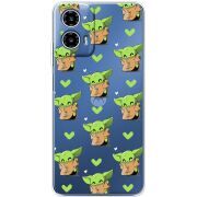 Прозрачный чехол BoxFace Motorola G34 Pattern Baby Yoda