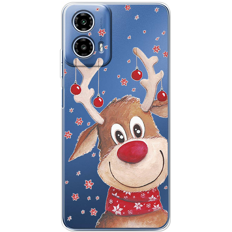 Прозрачный чехол BoxFace Motorola G34 Winter Deer