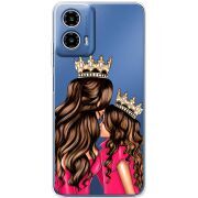 Прозрачный чехол BoxFace Motorola G34 Queen and Princess