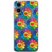 Прозрачный чехол BoxFace Motorola G34 Hippie Flowers