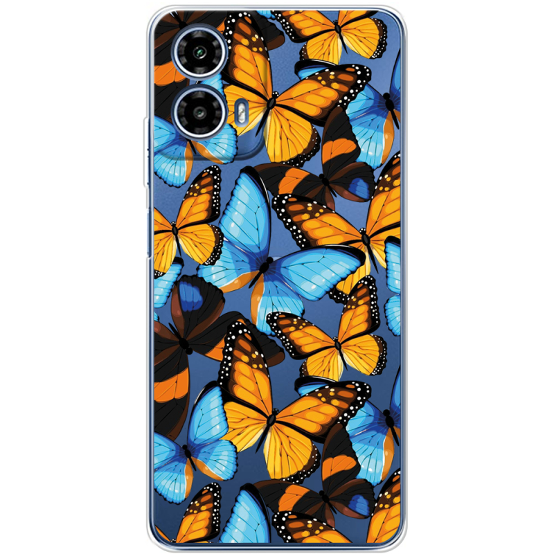 Прозрачный чехол BoxFace Motorola G34 Butterfly Morpho