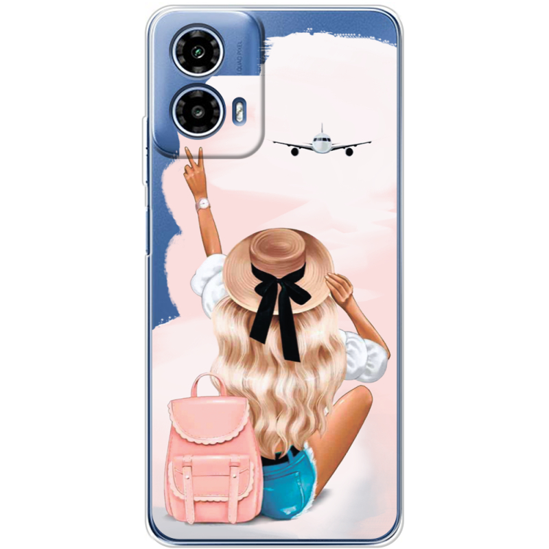 Прозрачный чехол BoxFace Motorola G34 Travel Girl