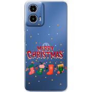 Прозрачный чехол BoxFace Motorola G34 Merry Christmas