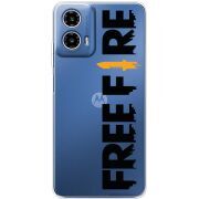 Прозрачный чехол BoxFace Motorola G34 Free Fire Black Logo