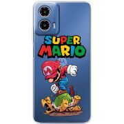 Прозрачный чехол BoxFace Motorola G34 Super Mario