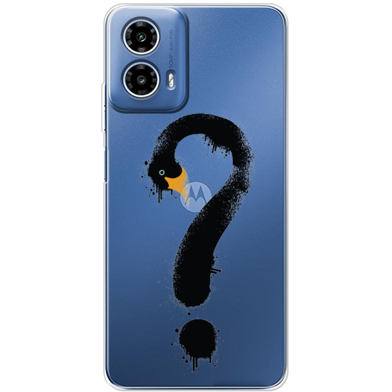 Прозрачный чехол BoxFace Motorola G34 Swan question
