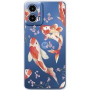 Прозрачный чехол BoxFace Motorola G34 Japanese Koi Fish