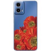 Прозрачный чехол BoxFace Motorola G34 Red Poppies